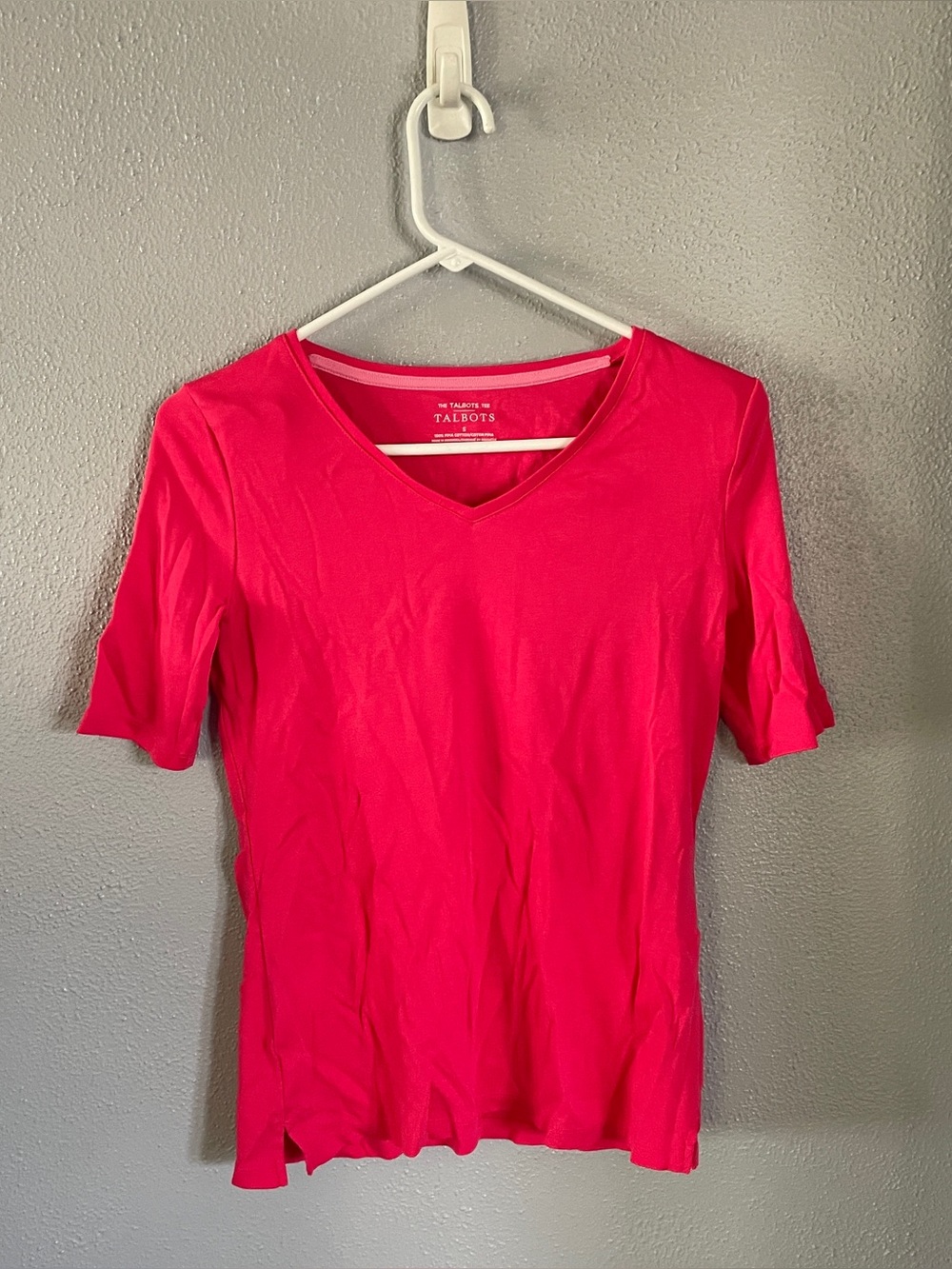 Talbots Women's Pink V-Neck Short Sleeve T Shirt Women’s Size S